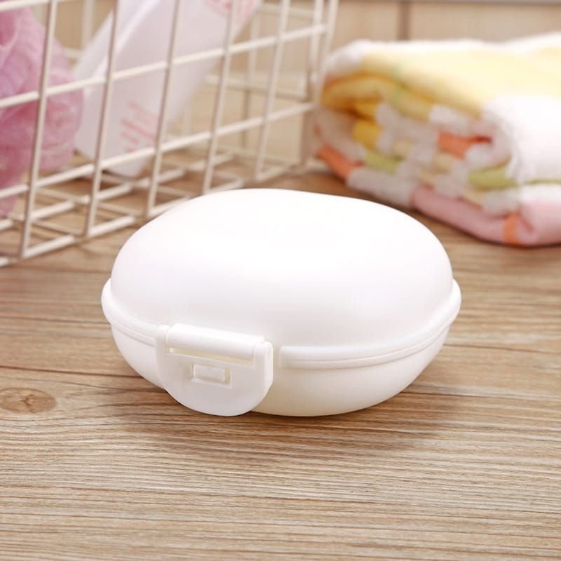 Portable Solid Color Soap Box With Lid