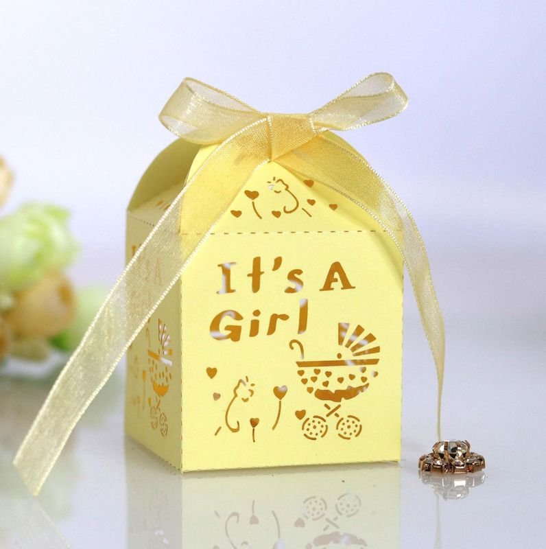 Simple Creative Wedding Party Laser Hollow Baby Car Chocolate Wedding Candy Packaging Box