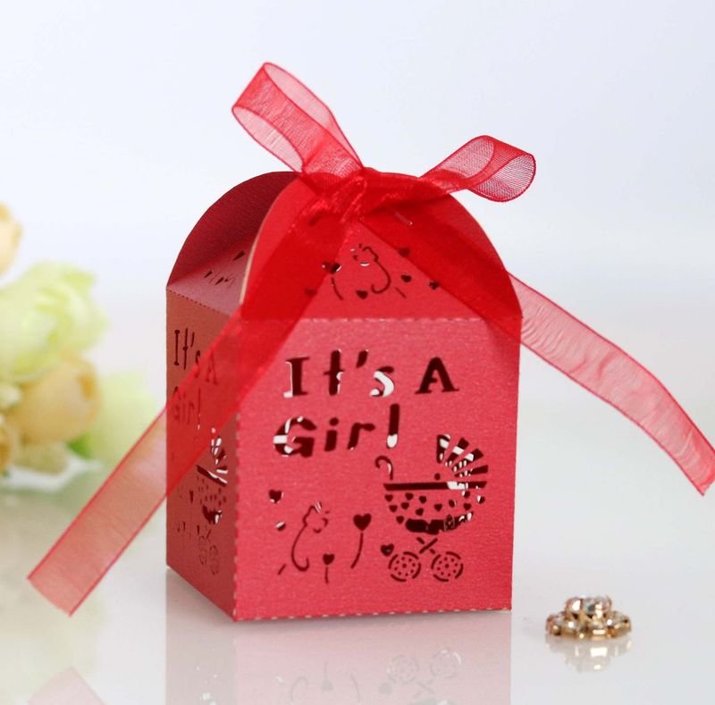 Simple Creative Wedding Party Laser Hollow Baby Car Chocolate Wedding Candy Packaging Box