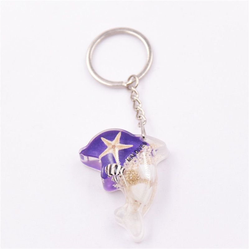 Women Fashion Creative Luminous Stone Starfish Key Chain Pendant 6-Bag