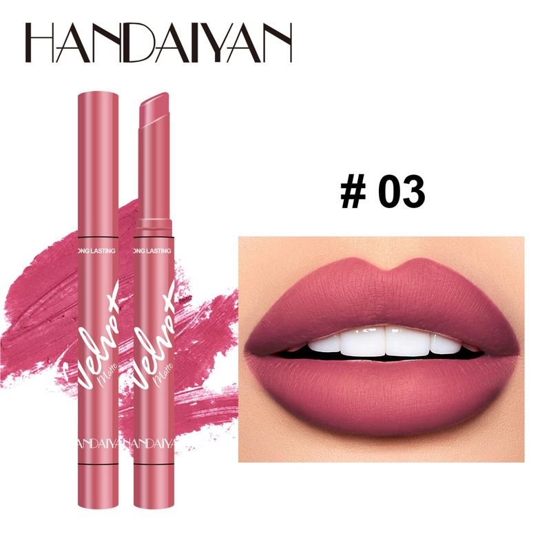 Handaiyan Women Long-Lasting Easy-To-Color Natural Matte Matte Matte Velvet Lipstick