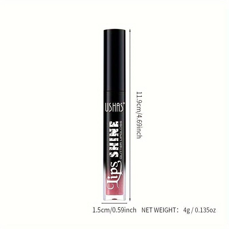 USHAS Women Simple Non-Blooming Moisturizing Fine Glittering Pearl Lip Glaze