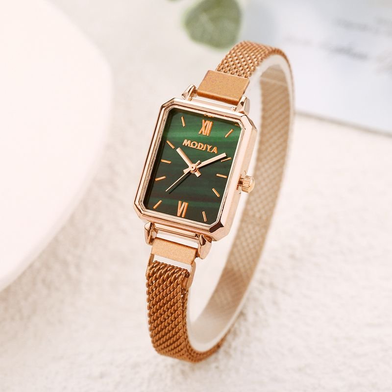 Women Fashion Square Peacock Green Quartz Watch