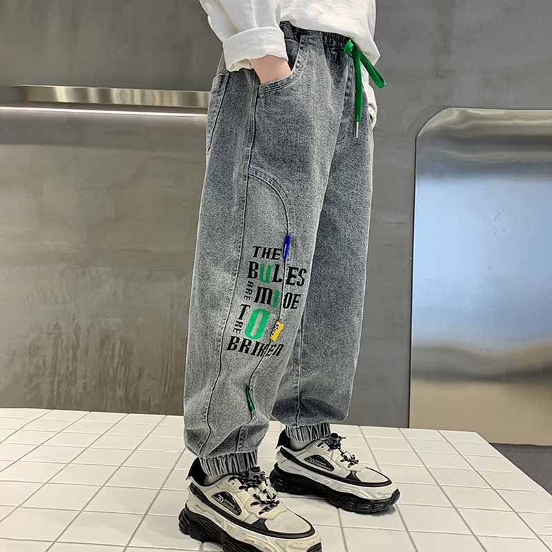 Kids Toddler Boys Spring Autumn Fashion Casual Letter Print Jogger Jeans