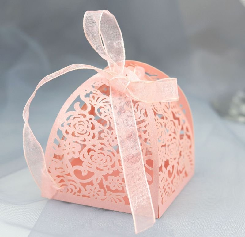 Simple Creative Hollow Rose Wedding Chocolate Candy Packaging Box