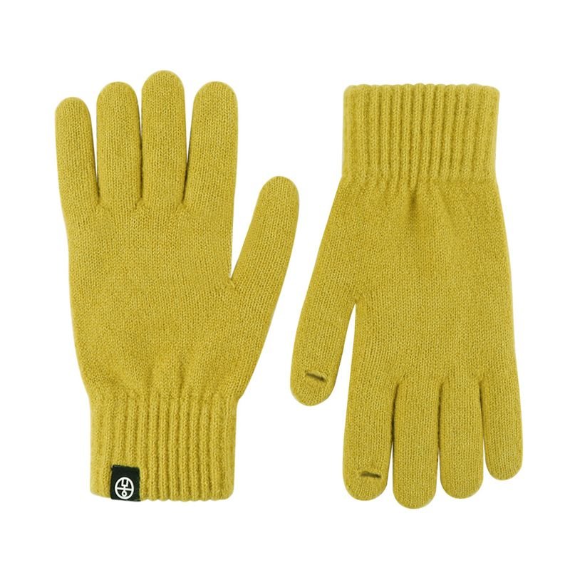 Autumn And Winter Women Fashion Solid Color Warm Knitted Touch Screen Gloves