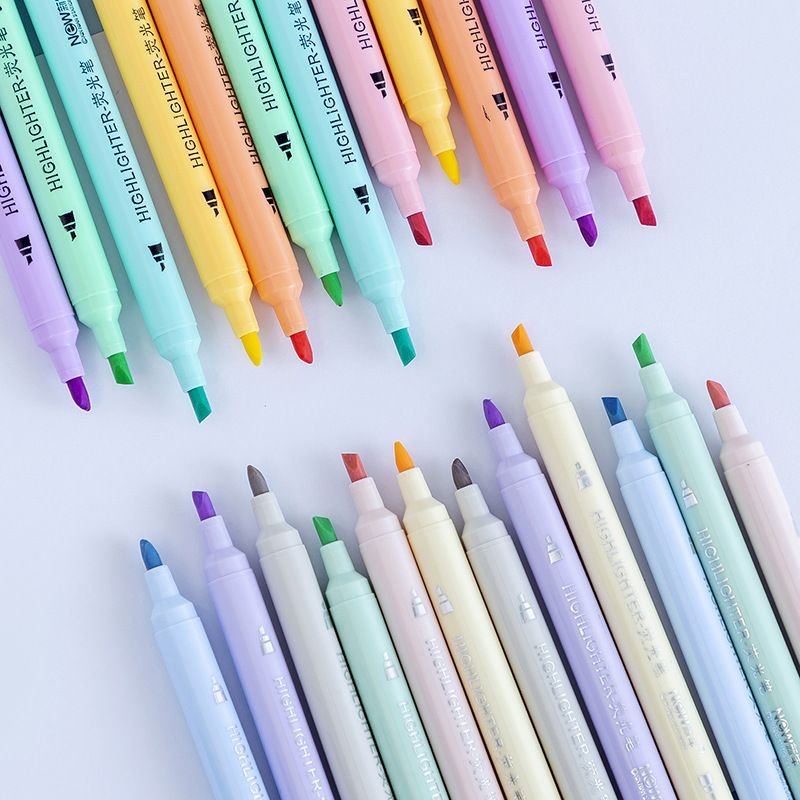 Highlighter 6-Color Suit Macaron Morandi Color Marker Note Scribing Pen