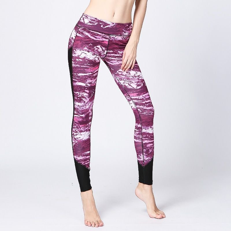 Women Casual High Waist Floral Printed Yoga Leggings