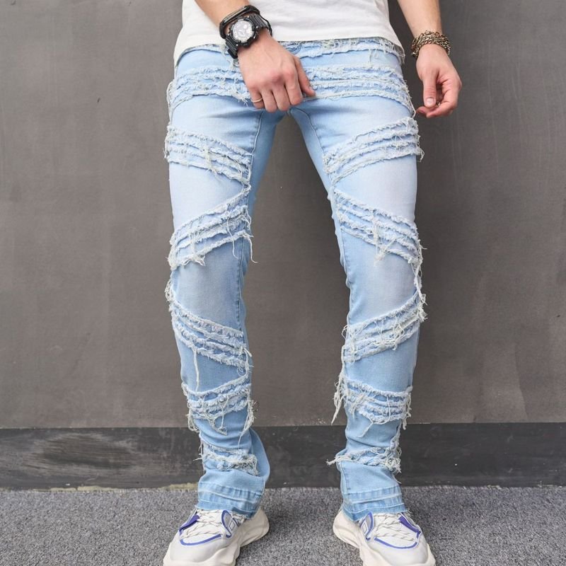 Men Fashion Casual Loose Street Tide Jeans