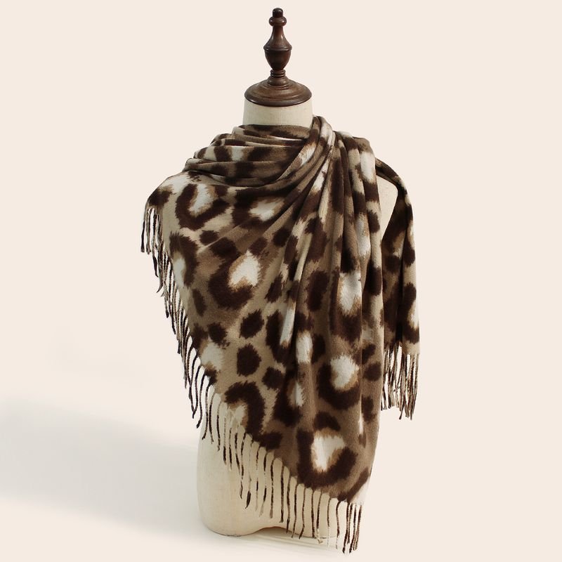 Autumn Winter Women Fashion Leopard Printed Warm Scarf