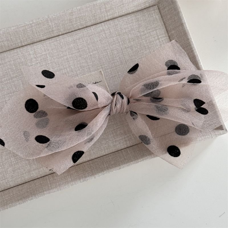 Women Fashion Mesh Dot Bow Spring Clip