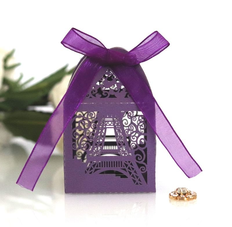 Simple Creative Hollow Eiffel Tower Wedding Candy Packaging Box