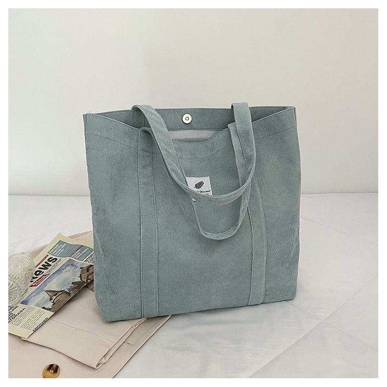 Women Fashionable Simple Solid Color Large Capacity Canvas Tote Bag