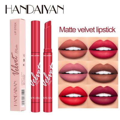 Handaiyan Women Long-Lasting Easy-To-Color Natural Matte Matte Matte Velvet Lipstick