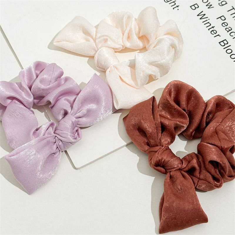 Women Fashion Satin Fabric Knotted Large Intestine Hair Ring