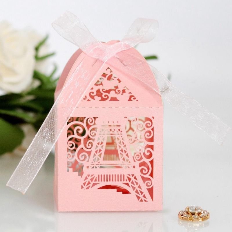 Simple Creative Hollow Eiffel Tower Wedding Candy Packaging Box