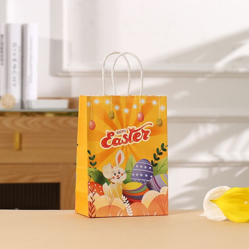 Easter Printed Kraft Paper Children'S Gift Tote Gift Bag