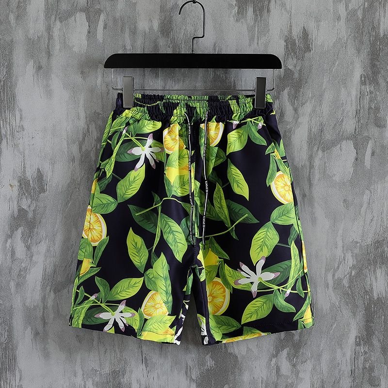 Men Casual Holiday Tiny Flower Print Plus Size Beach Shorts