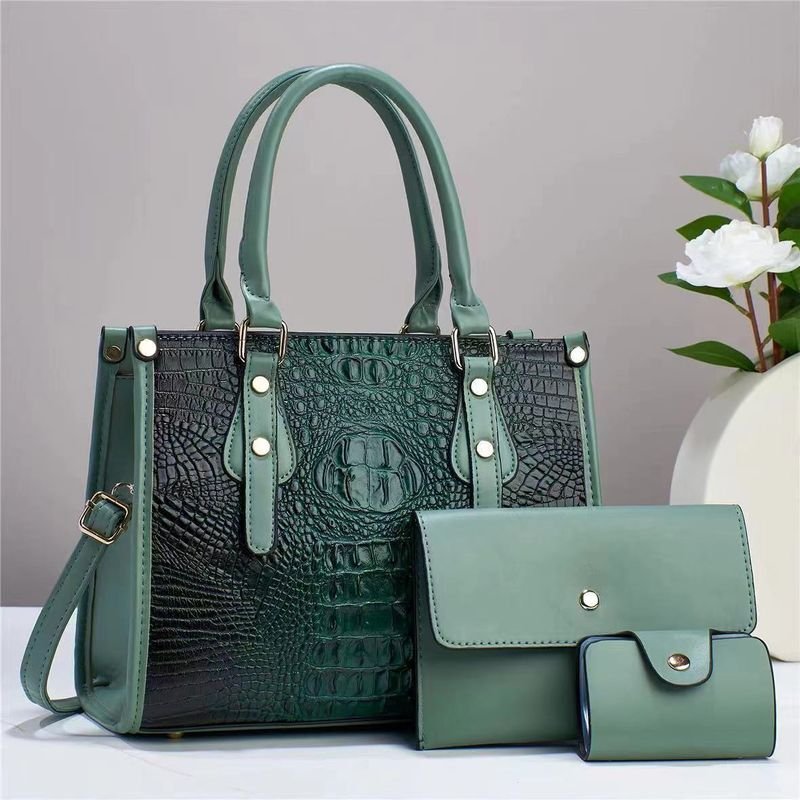 Women Elegant Crocodile Print Large-Capacity Handbag Sets