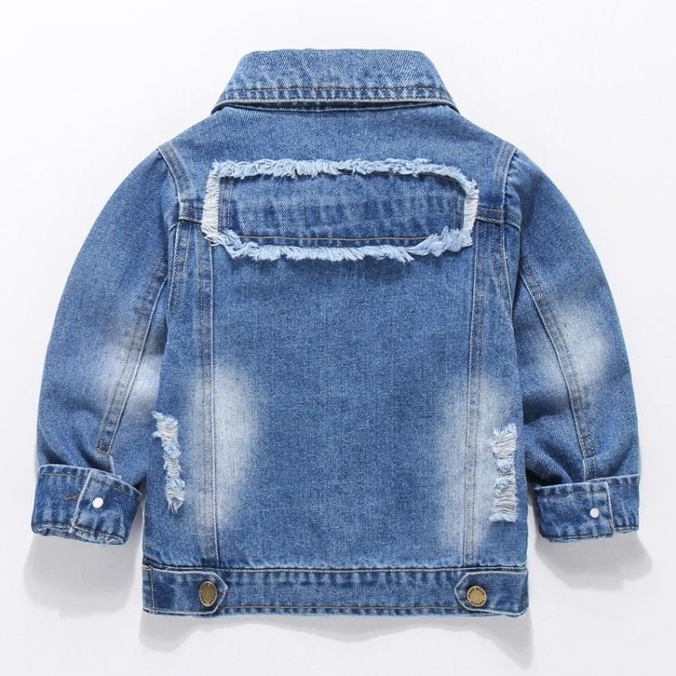 Kids Boys Basic Lapel Long Sleeve Single-breasted Denim Coat