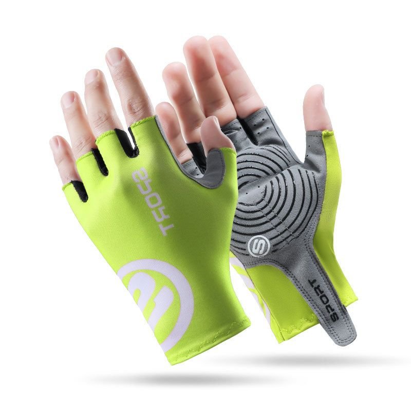 Summer Outdoor Sports Ice Silk Non-Slip Sunscreen Breathable Half-Finger Cycling Gloves