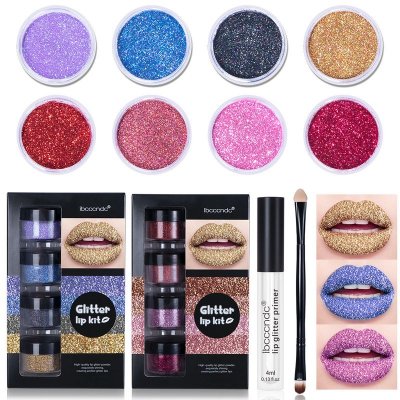 Lakerain Women Simple Colorful Glitter Lip Gloss Set