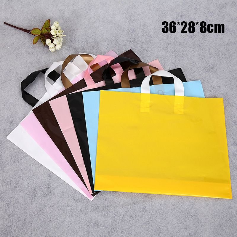 Fashion Solid Color Large Capacity Clothing Packaging Plastic Shopping Bag