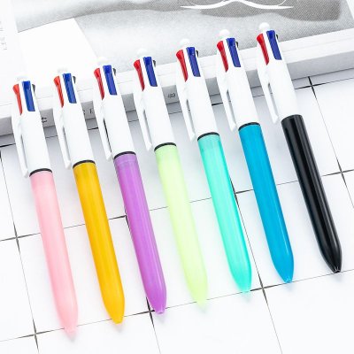 Student Stationery Multicolor Press Pen Four-In-One Plastic Ballpoint Pen