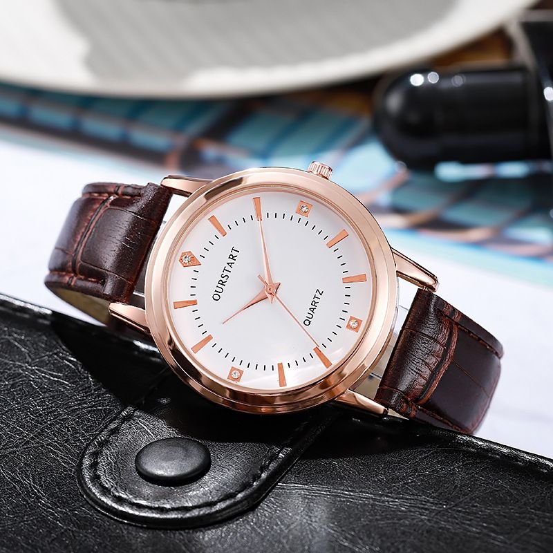 Neutral Retro Casual Quartz Watch With Round Dial