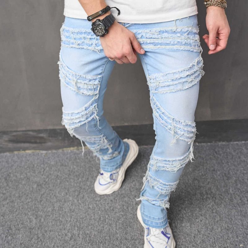 Men Fashion Casual Loose Street Tide Jeans