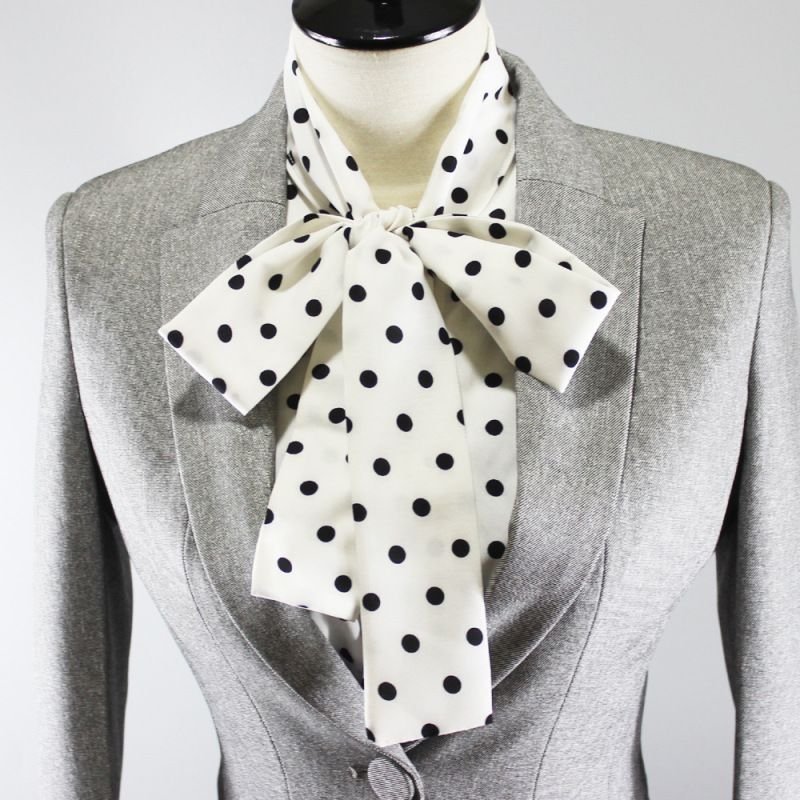 Women Fashion Dot Bow Shirt Fake Collar