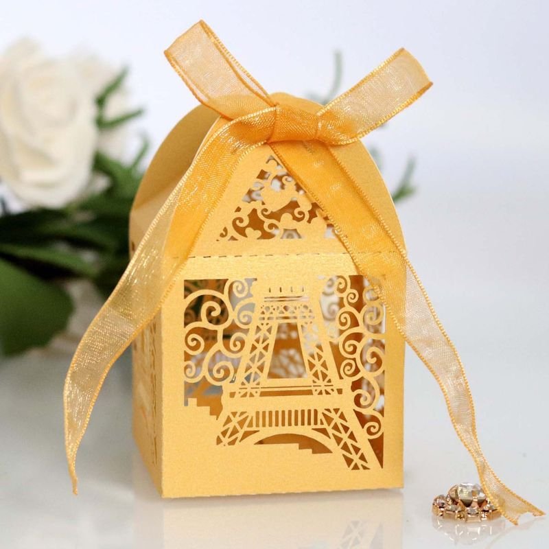 Simple Creative Hollow Eiffel Tower Wedding Candy Packaging Box