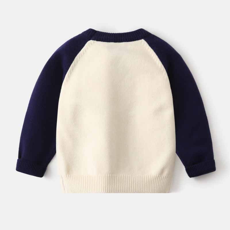 Kids Toddler Boys Fall Winter Casual Cute Color Matching Long Sleeve Knitwear Sweater