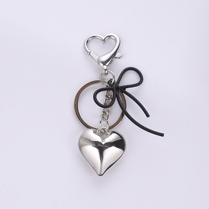 Fashion Simple Heart Bow Key Chain