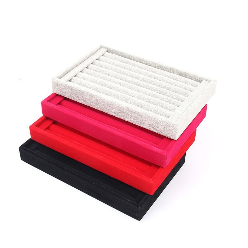 Fashion Solid Color Suede Ring Storage Display Stand