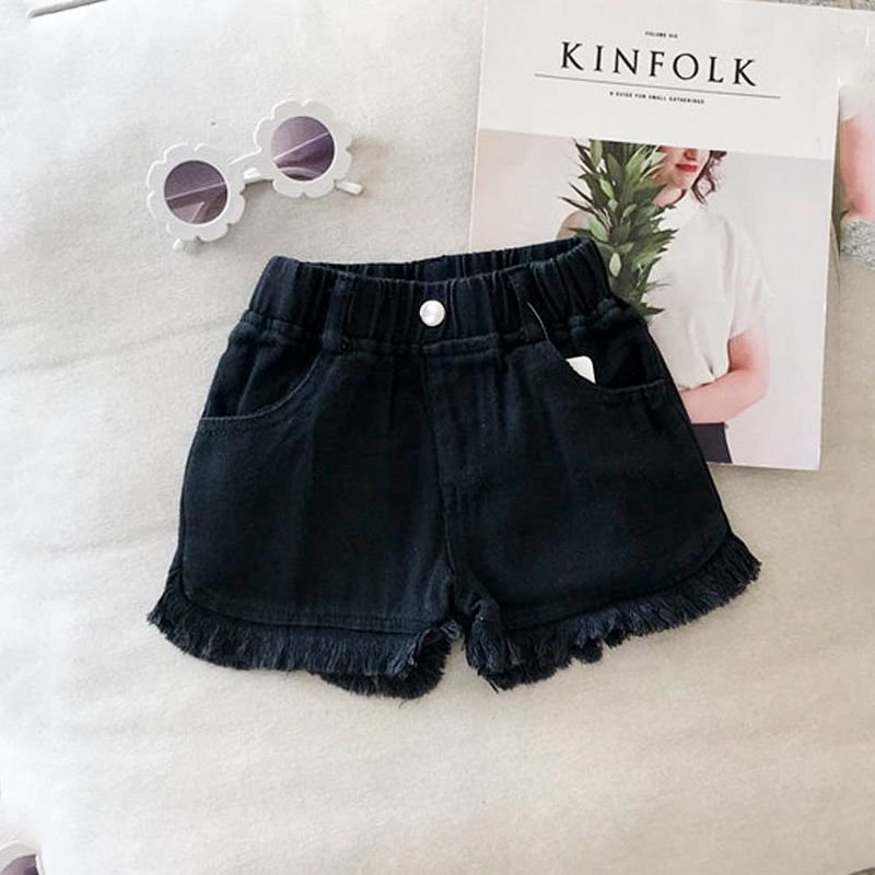 Kids Toddler Girls Fashion Casual Solid Color Denim Shorts