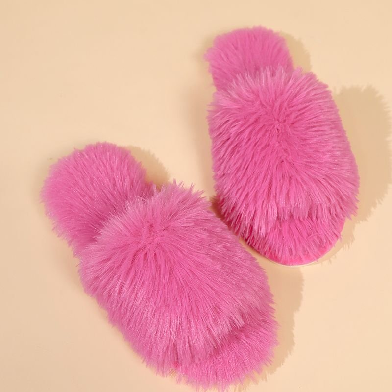 Winter Casual Solid Color Comfortable Plush Slippers