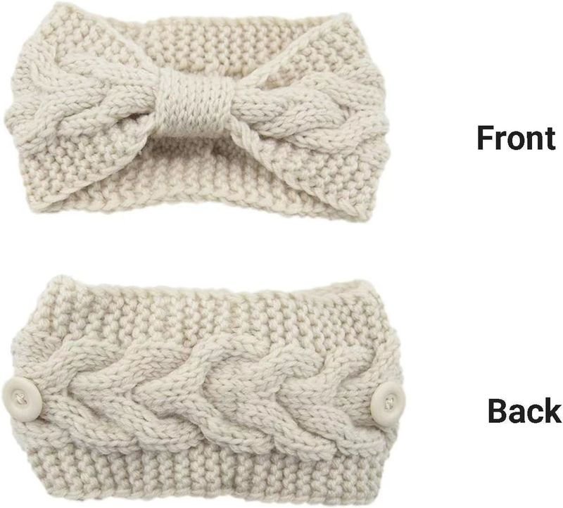 Women Fashion Knitted Twist Bow Warm Headband