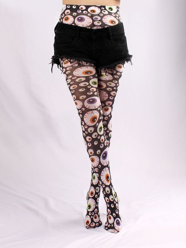 Women Fashion Creative Evil Eye Printed Pantyhose