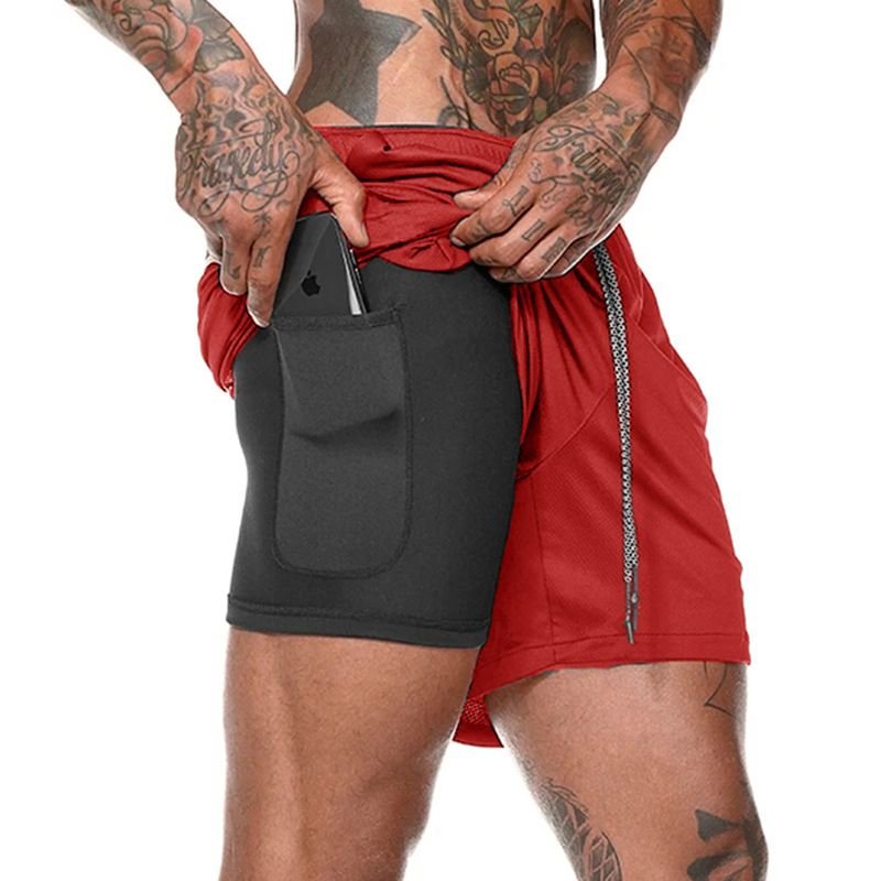 Men'S Fashion Solid Color Double Lace Shorts