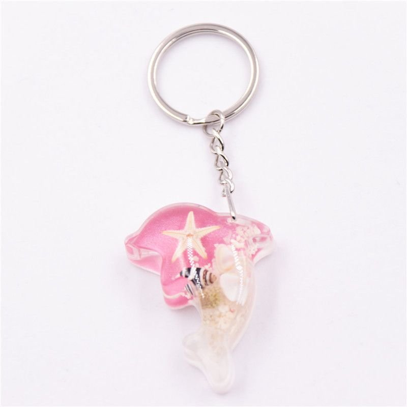 Women Fashion Creative Luminous Stone Starfish Key Chain Pendant 6-Bag