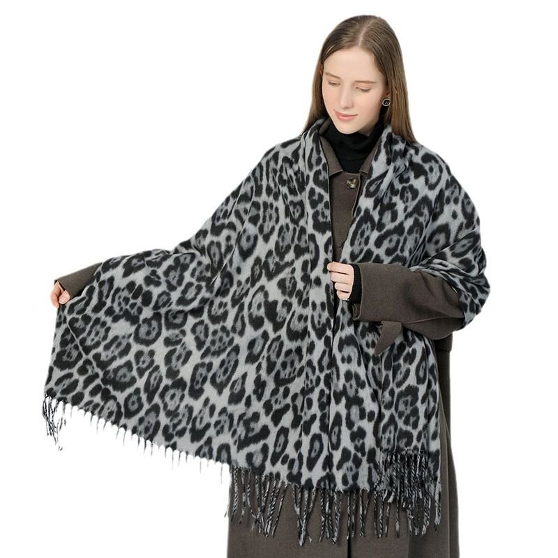 Autumn Winter Women Fashion Leopard Printed Warm Scarf