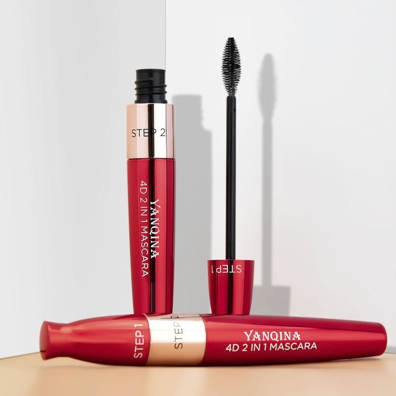 Yanqina Double-Headed Mascara Thick Long Curled Waterproof Sweat-Proof Mascara Makeup