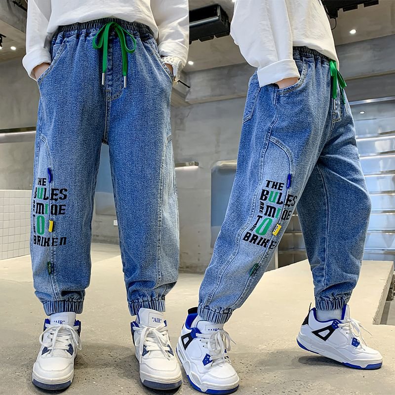 Kids Toddler Boys Spring Autumn Fashion Casual Letter Print Jogger Jeans