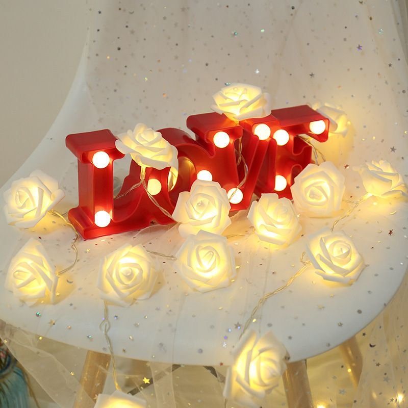 Led Simulation Luminous Rose Light String Flower Eternal Proposal Valentine'S Day Birthday Indoor Atmosphere Layout