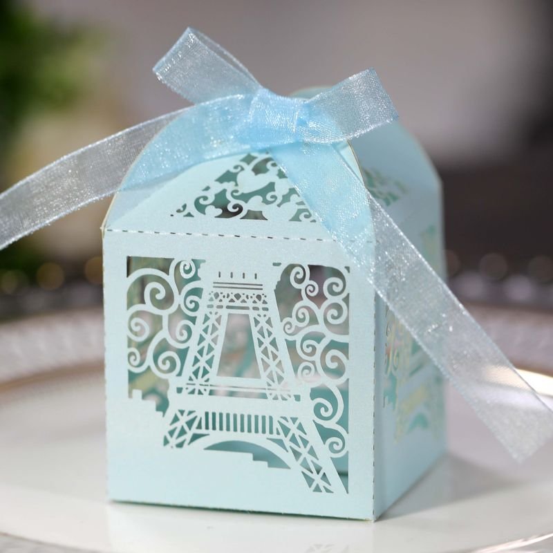 Simple Creative Hollow Eiffel Tower Wedding Candy Packaging Box