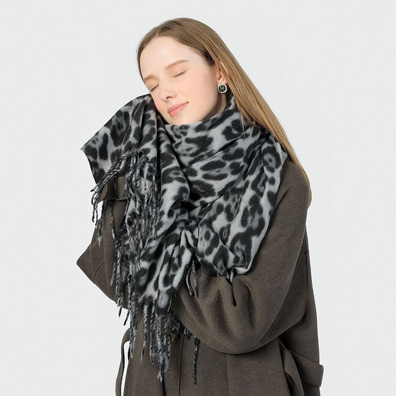 Autumn Winter Women Fashion Leopard Printed Warm Scarf