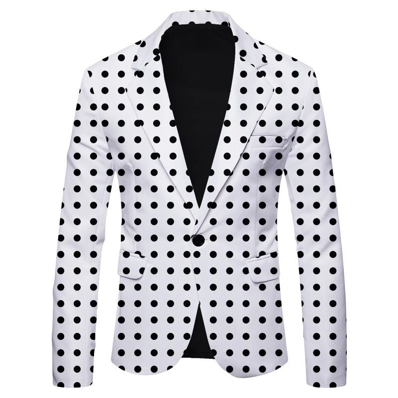 Men Spring Autumn Fashion Casual Party Stripe Zebra Leopard Print Long Sleeve Lapel Suit Coat