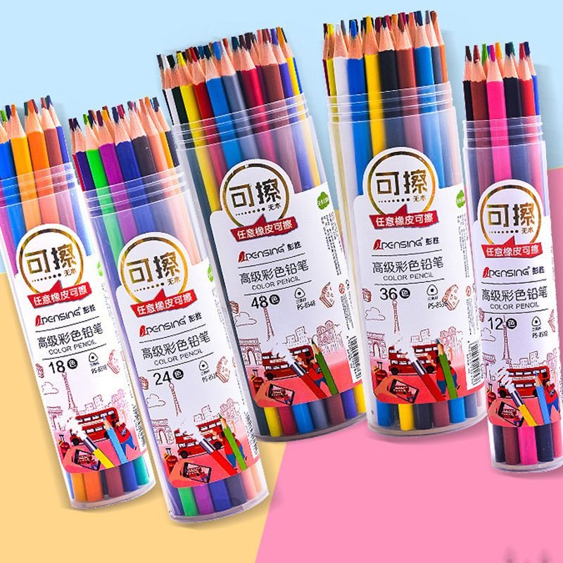 Erasable Color Pencil Triangle Rod Primary School Students Graffiti Painting Pencil Stationery