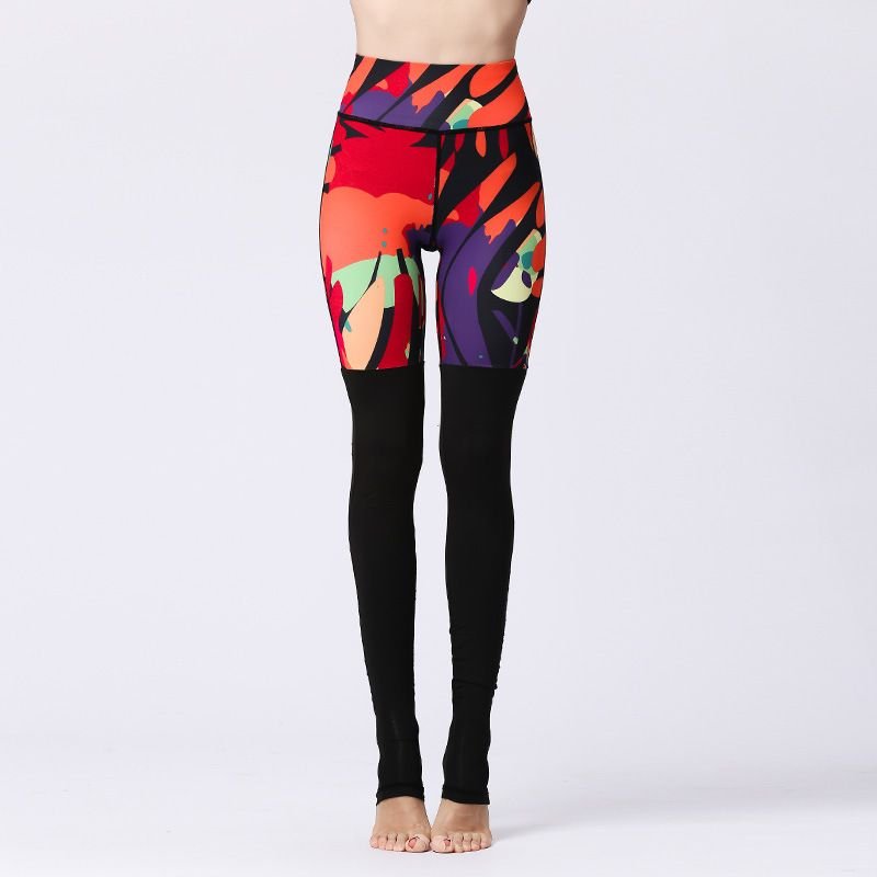 Women Casual High Waist Floral Printed Yoga Leggings